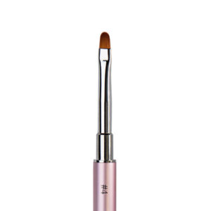 Pędzelek ze szpatułką nr 4 zaokrąglony, metalowy, rosegold EM Nail