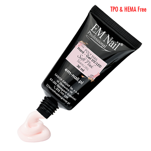 Poly Nail Hard Gel - Soft Pink 30ml - obrazek 2